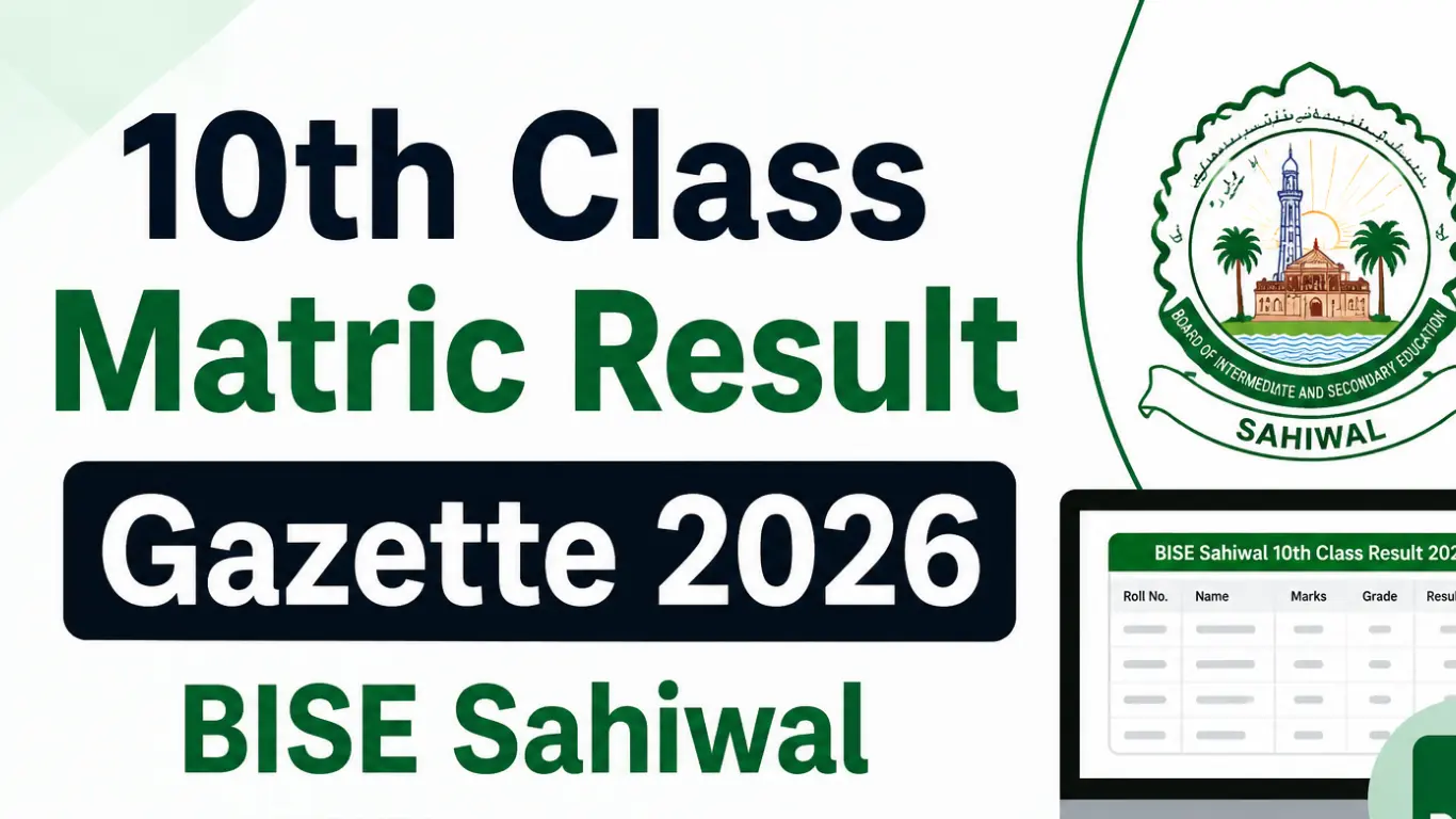 10th Class Matric Result Gazette 2026 BISE Sahiwal