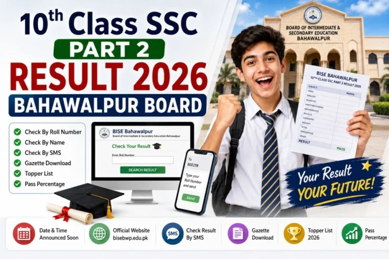 10th Class SSC Part 2 Result 2026 Bahawalpur Board