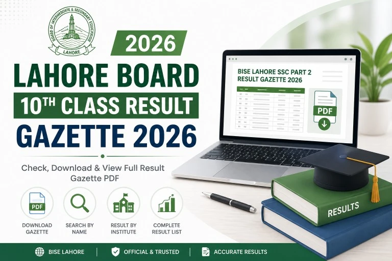 Lahore Board 10th Class Result Gazette 2026