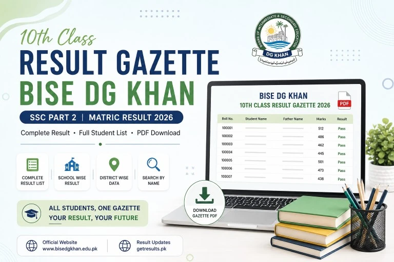 10th Class Result Gazette BISE DG Khan