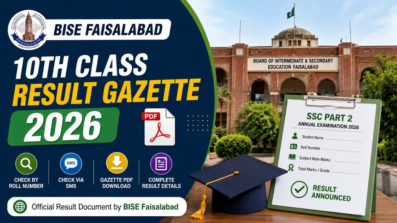10th Class Result Gazette BISE Faisalabad