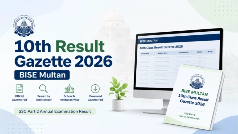10th Result Gazette 2026 BISE Multan