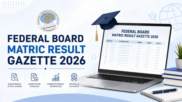 Federal Board Matric Result Gazette 2026